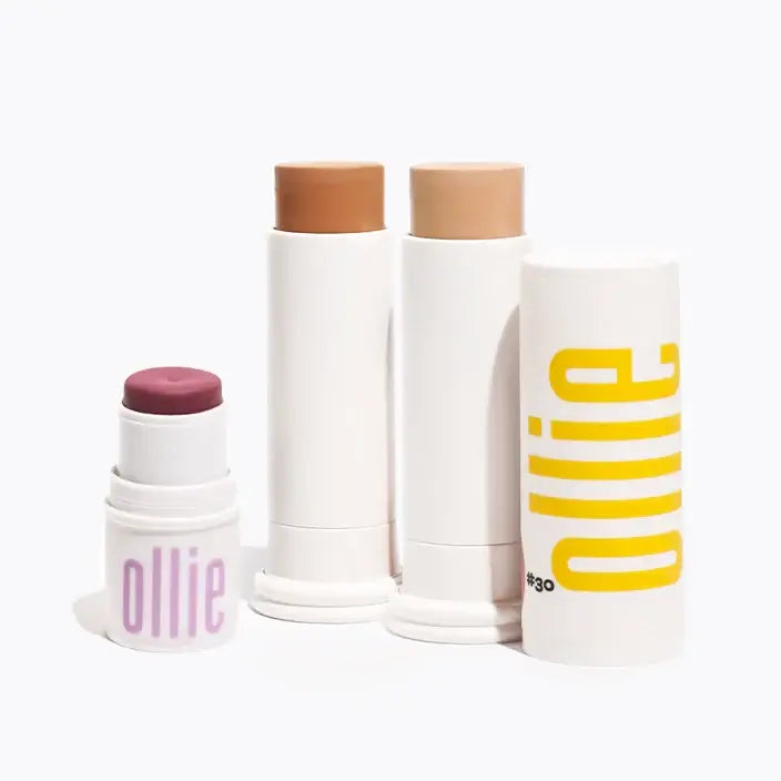 Ollie Kit Full Look - Bloqueador en barra con color FPS+ 50 y Barra 3 en 1 Rubor, Labial y Sombra FPS +50