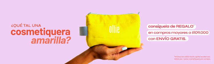 Promoción Ollie: qué tal una cosmetiquera amarilla gratis en compras desde $749 MXN